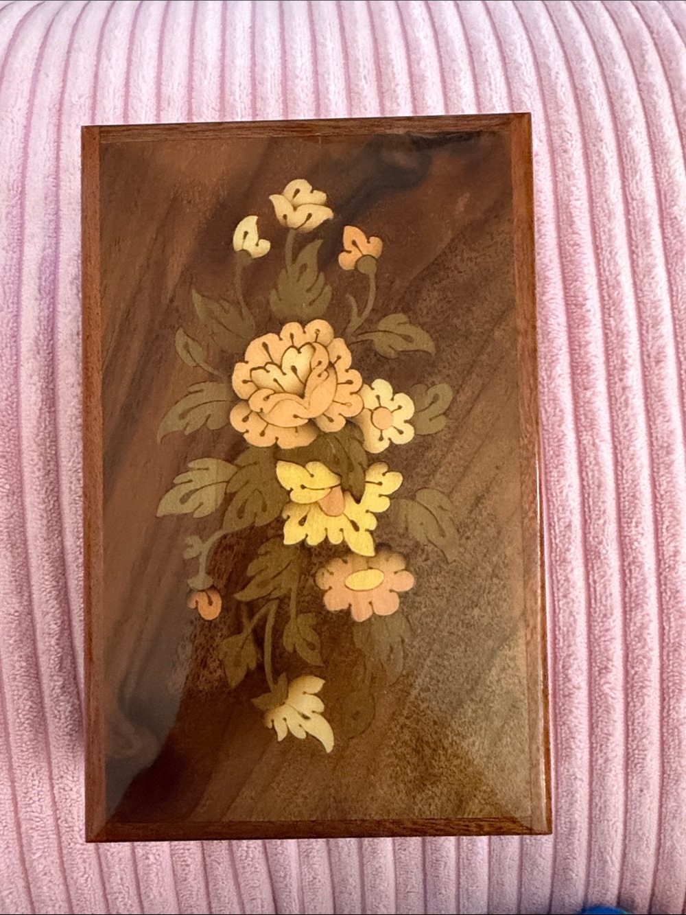 Vintage Inlaid Wood Italian Jewelry Box